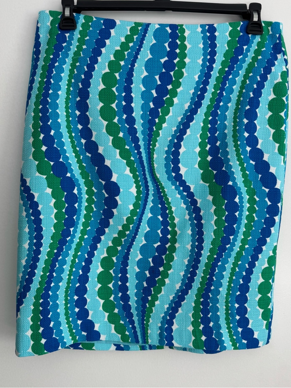 Talbots Aqua Blue Bubbles pencil Skirt- Size 12
